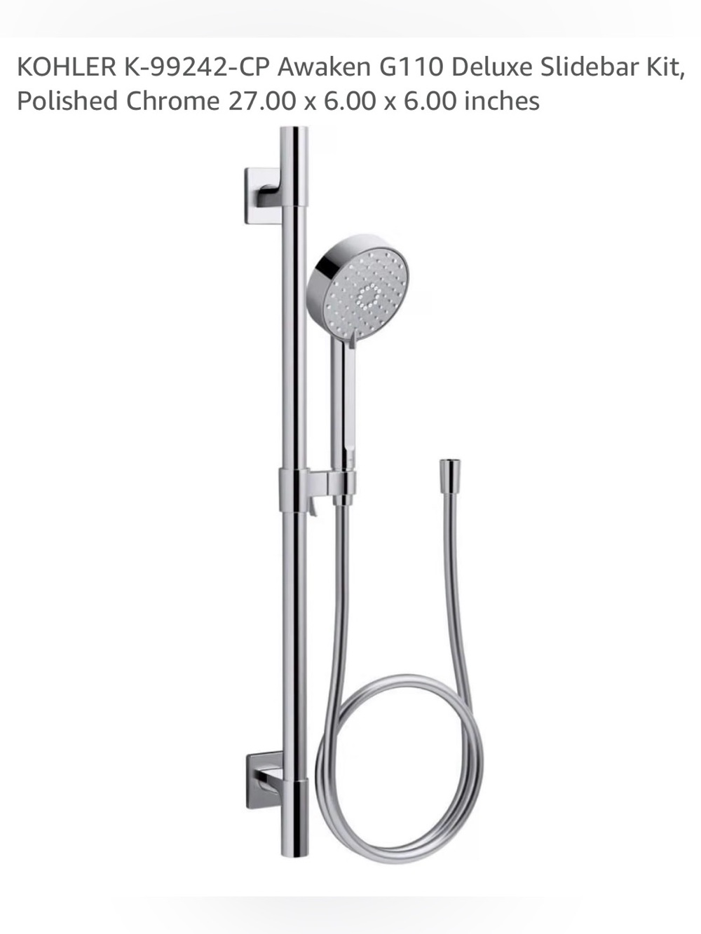Kohler K-99242-CP Awaken G110 2.0 GPM Deluxe Multifunction Handshower Kit